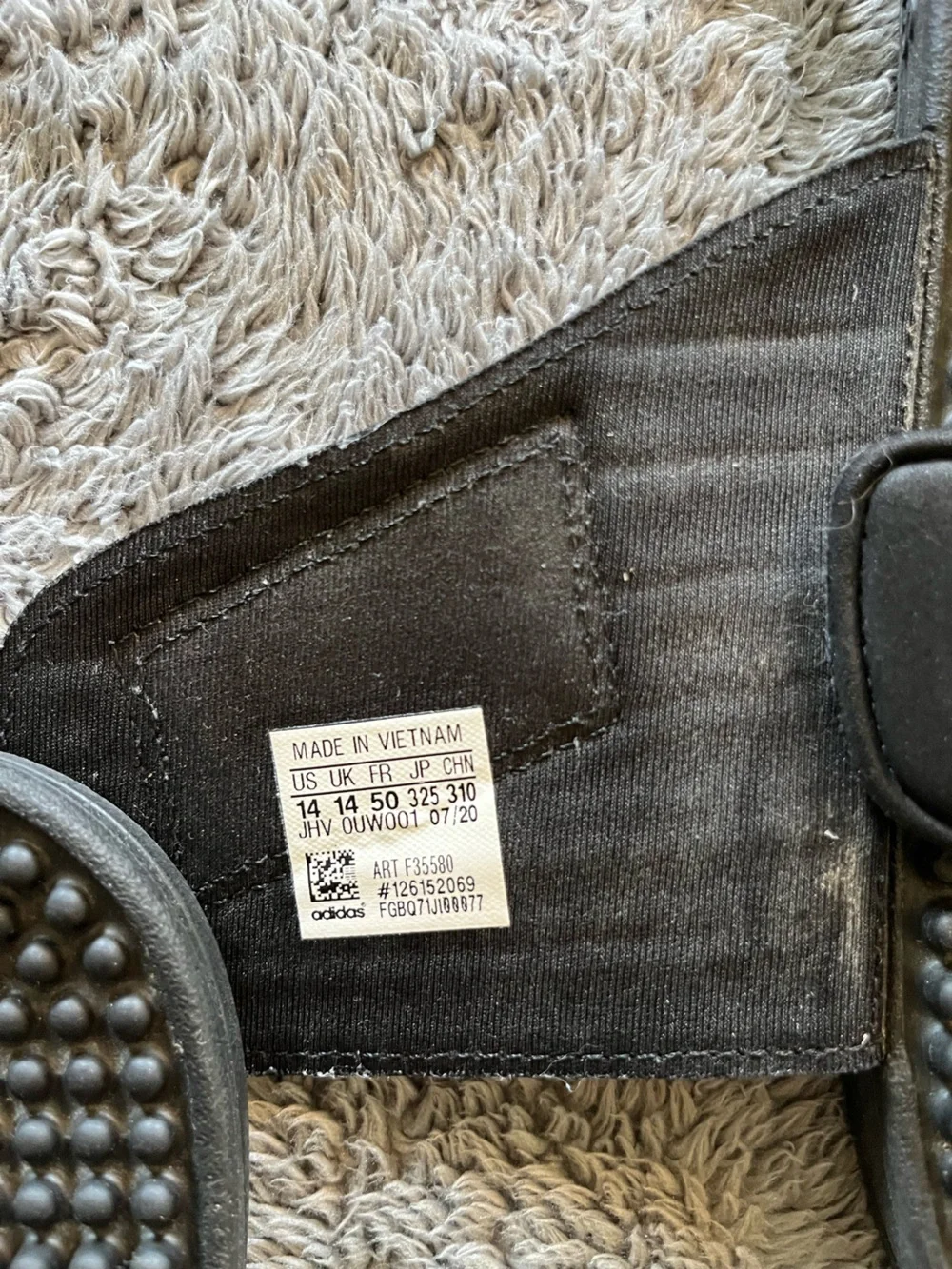 adidas Men’s Black Slide Sandals with Textured Footbed